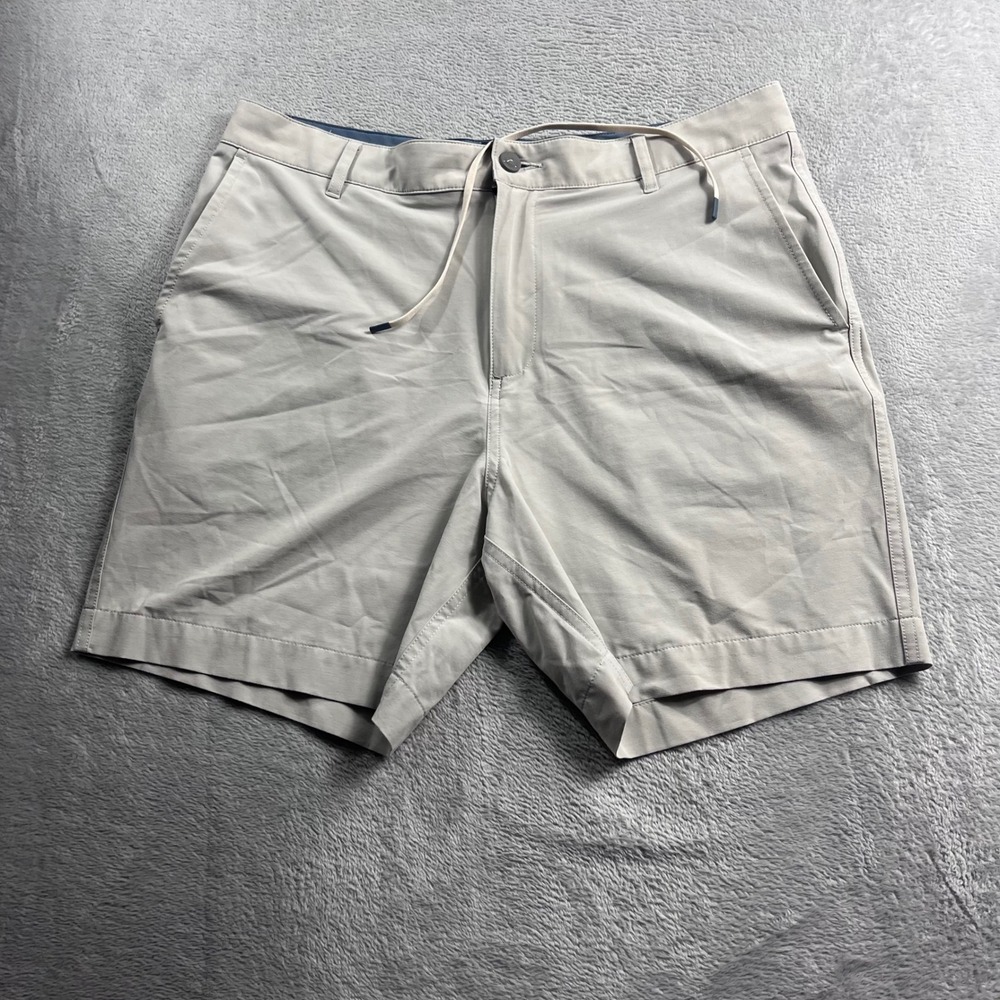 Faherty All Day Shorts Mens 34 Gray 7 Inch Inseam Hybrid Water Land Drawstring